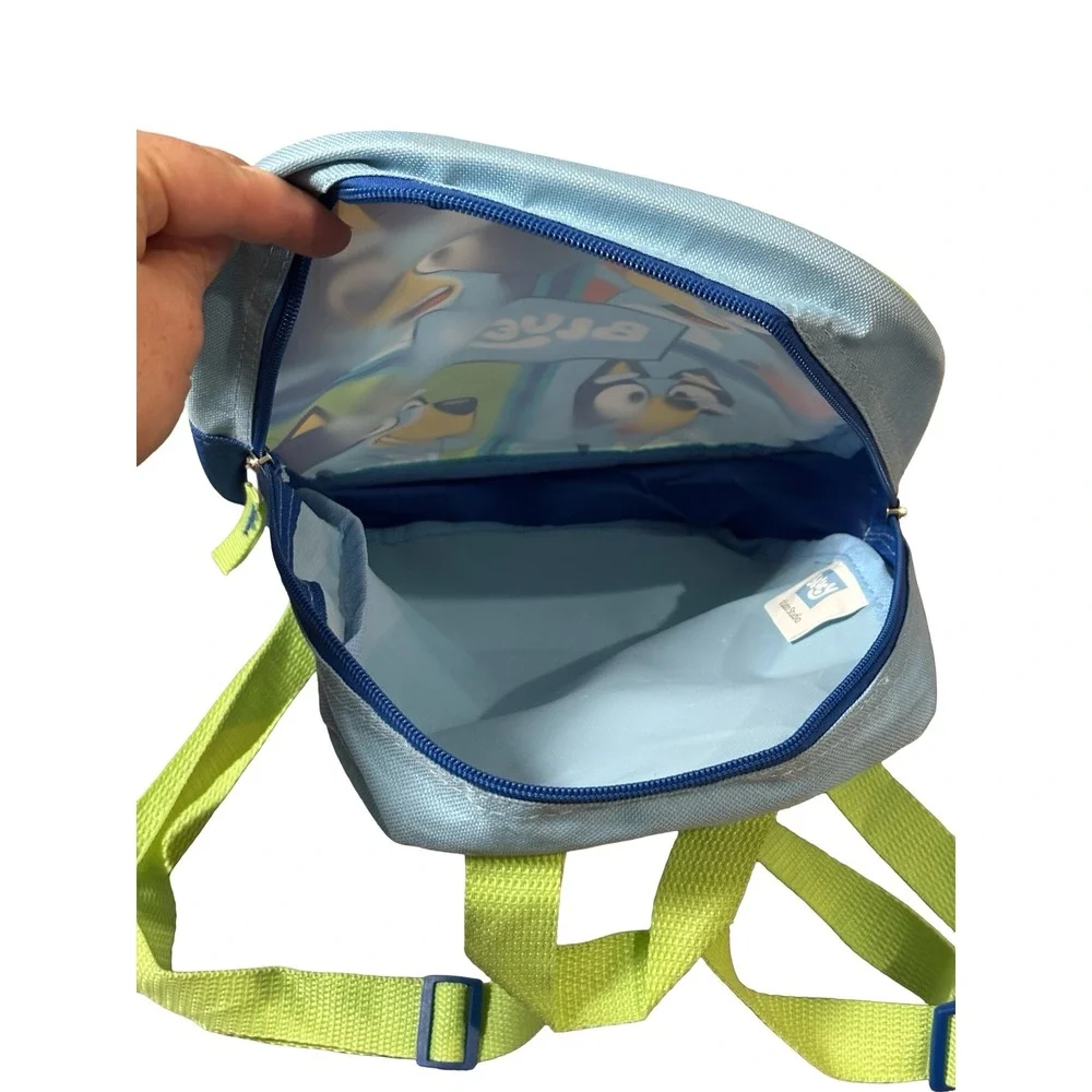 Bluey Mini Backpack Toddler Kids Blue Lime Green Polyester School Bag 11in